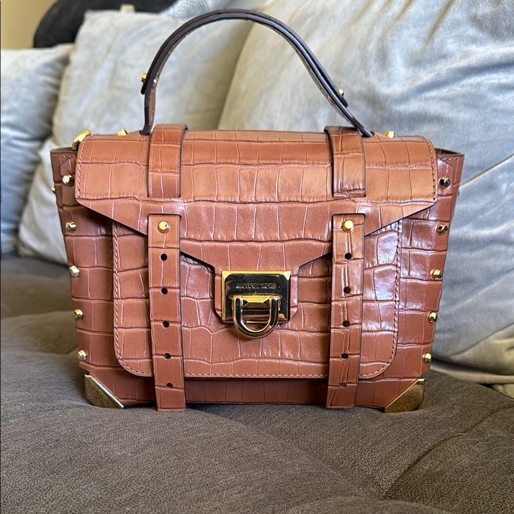 Michael Kors Brown Satchel with Gold Hardware